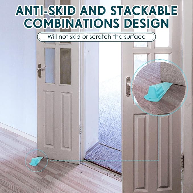 Frienda 4 Pcs Jumbo Door Stoppers Heavy Duty Door Stopper Tall up to 2inch Tall