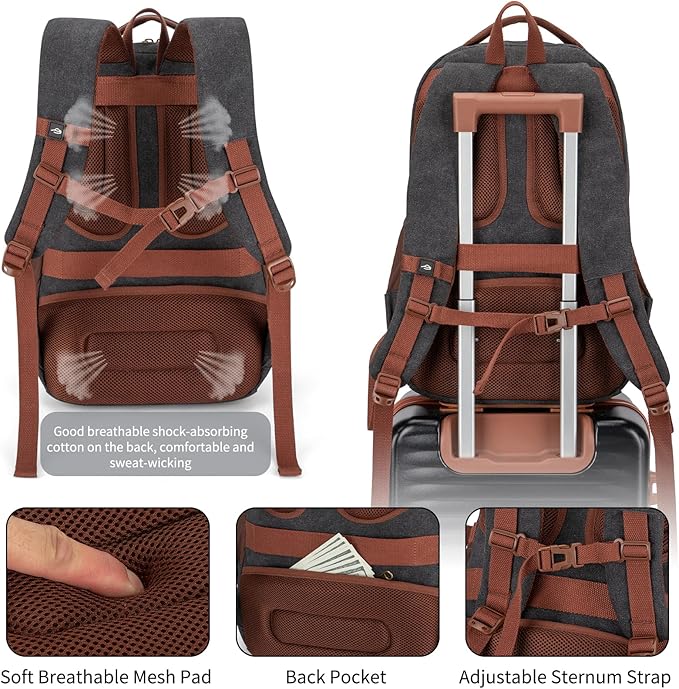 Tzowla Vintage Canvas Laptop Backpack