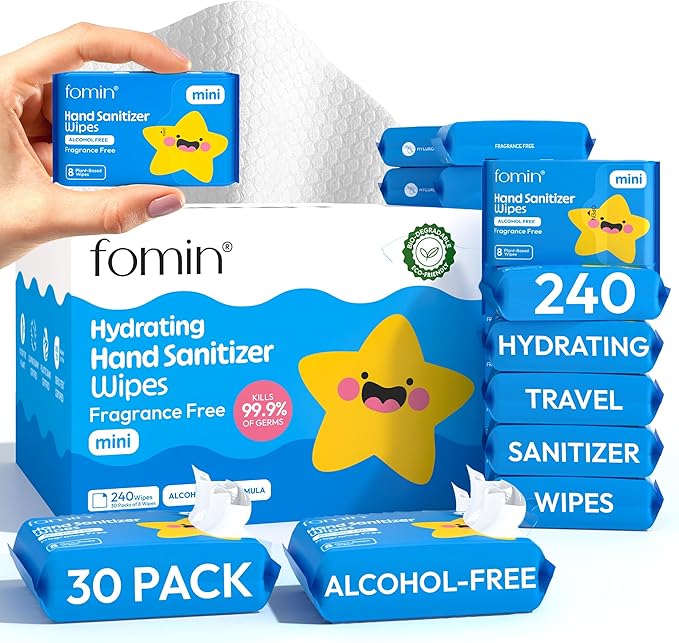 Fomin Mini Hand Sanitizer Wipes 30 Pack