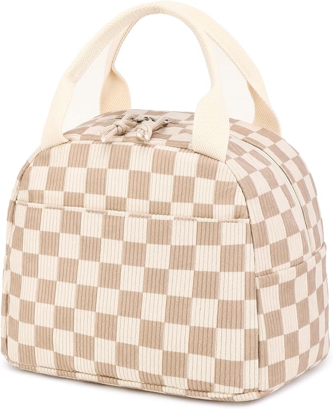 Bluboon Lunch Bag for Women Men Cute Corduroy Lunch Tote Bags Reusable