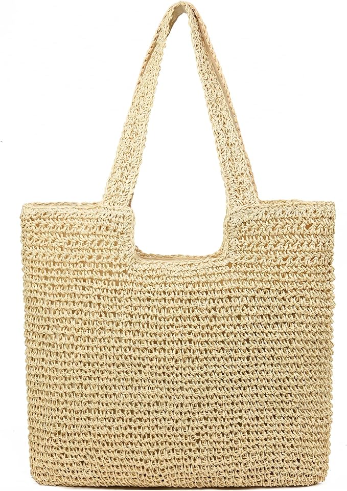 Straw Beach Bags for Women Woven Beach Tote Bag Casual Boho Large Shoulder