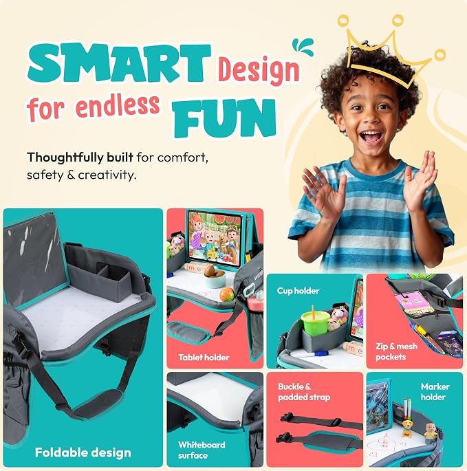 Kids Travel Tray with Dry Erase Board