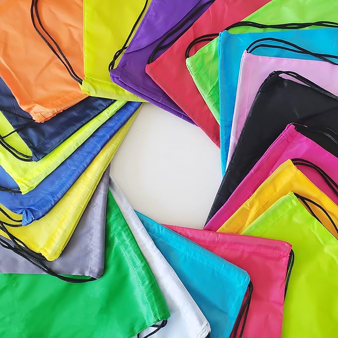60 Pieces Drawstring Backpack Bags Sports Sackpack Bulk Cinch Gym Bag