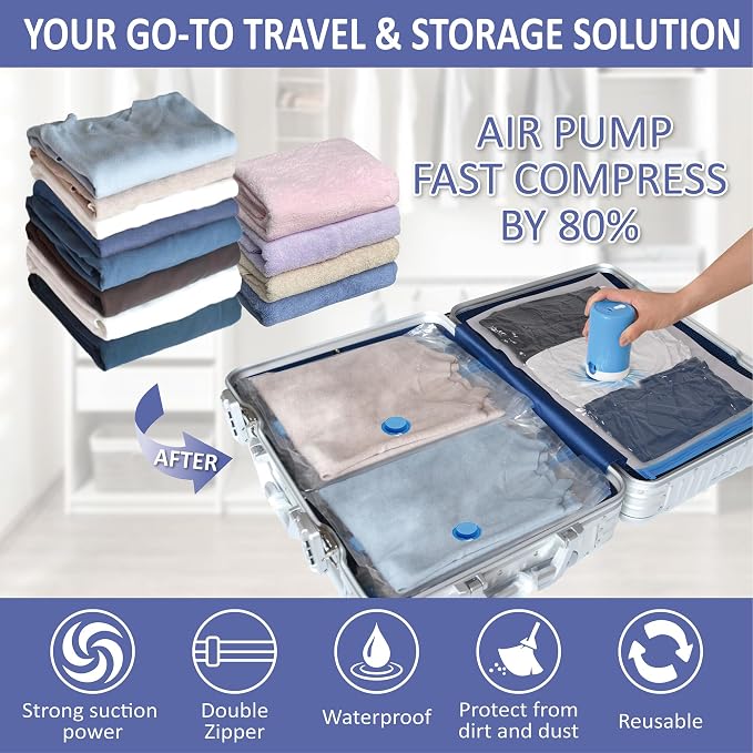 Cozy Essential 15 Pack Travel Vacuum Storage Bags