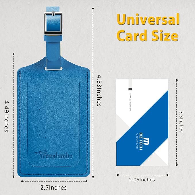 8 Pack Leather Luggage Travel Bag Tags by Travelambo
