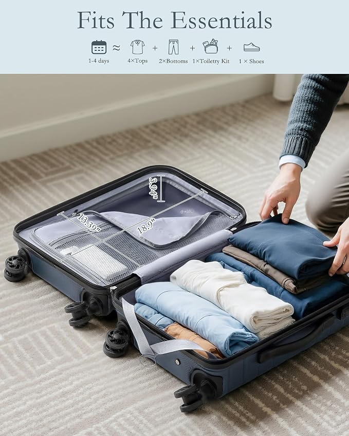 Coolife Luggage Sets 3 Piece, 20In Carry On Luggage