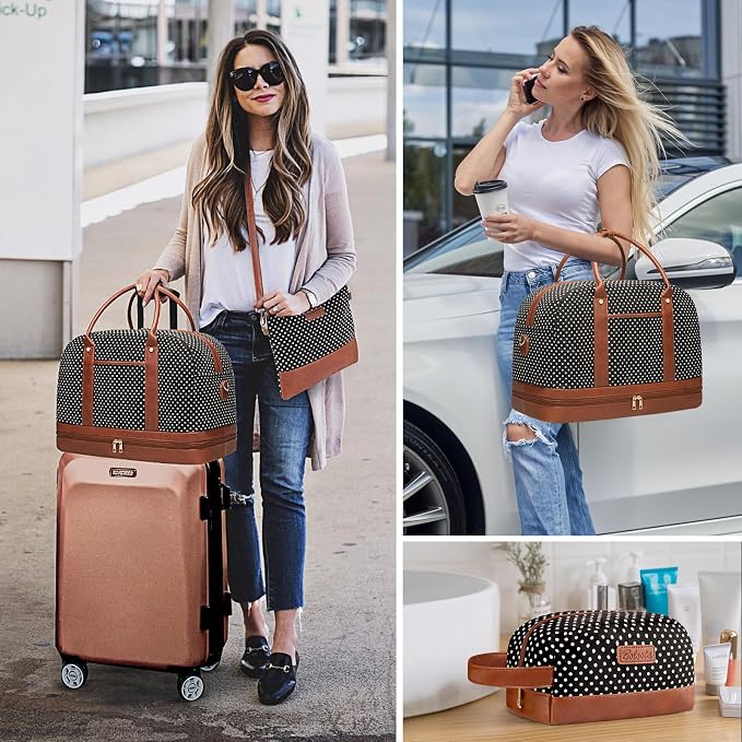 Weekender Bag for Women Canvas Overnight Bag Large Travel Tote Bag Carry on