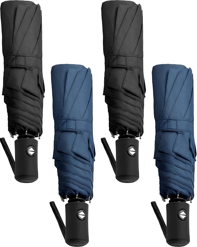 Yahenda 4 Pack Windproof Travel Umbrellas Bulk Automatic Open and Close