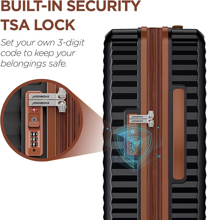 SHOWKOO Suitcase Hardside Expandable Luggage Set, Suitcase