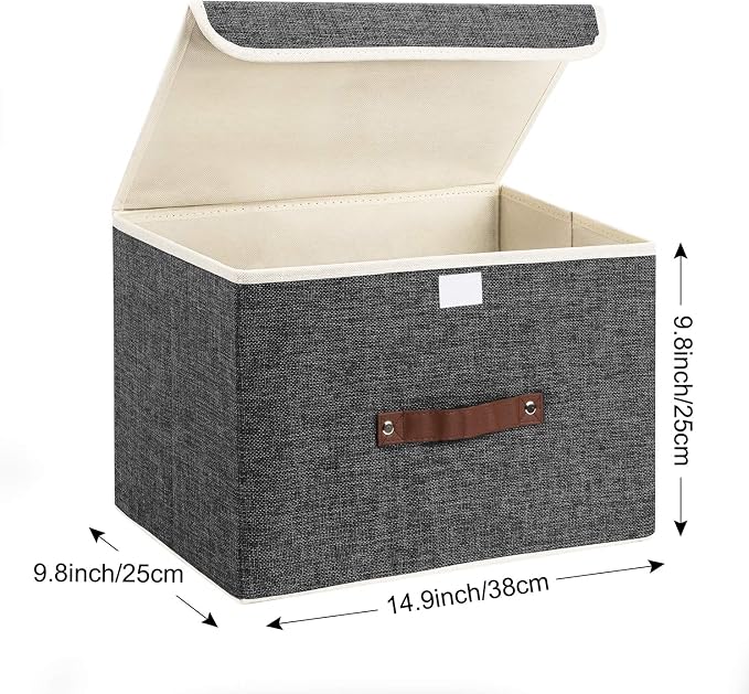 TYEERS Collapsible Storage Boxes, Washable Fabric Storage Bins