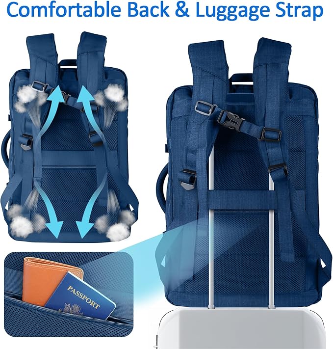 Large Travel Laptop Backpack for Men, 50L Carry On Backpack, Expandable Laptop