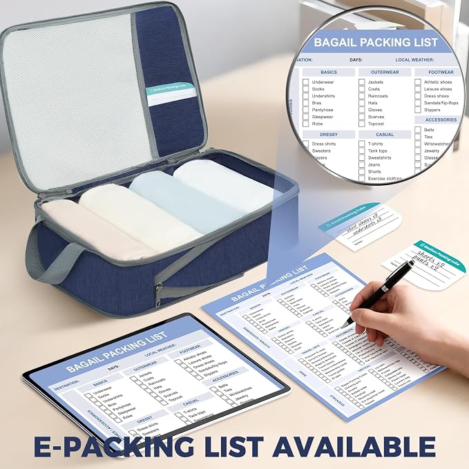 BAGAIL 6 Set/4 Set Lightweight Compression Packing Cubes