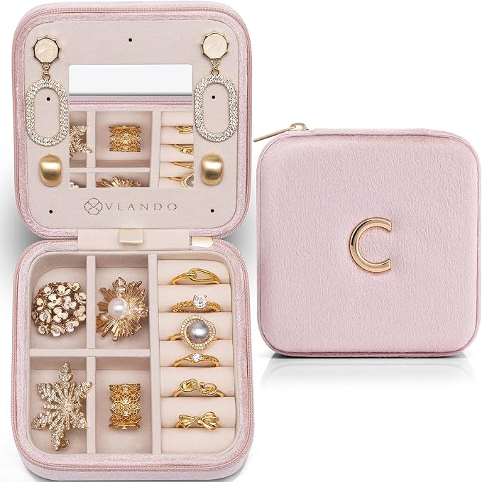Vlando Travel Essentials for Women Jewelry Box, Travel Accessories for Teen