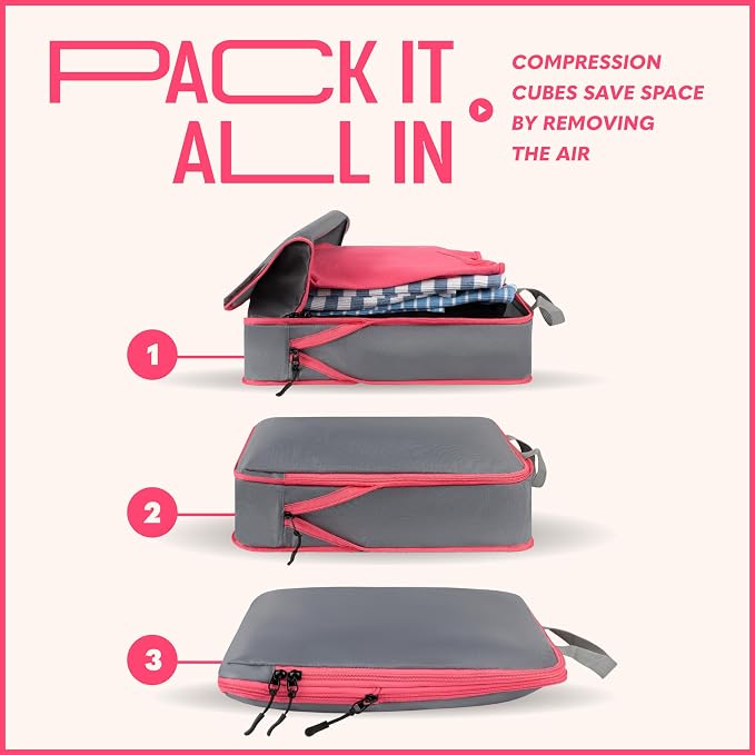 Compression Packing Cubes Travel, 4 Set/6 Set Packing Cubes