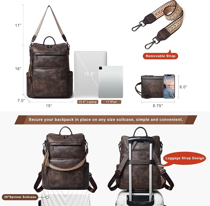 Shrrie Vegan Leather Laptop Backpack