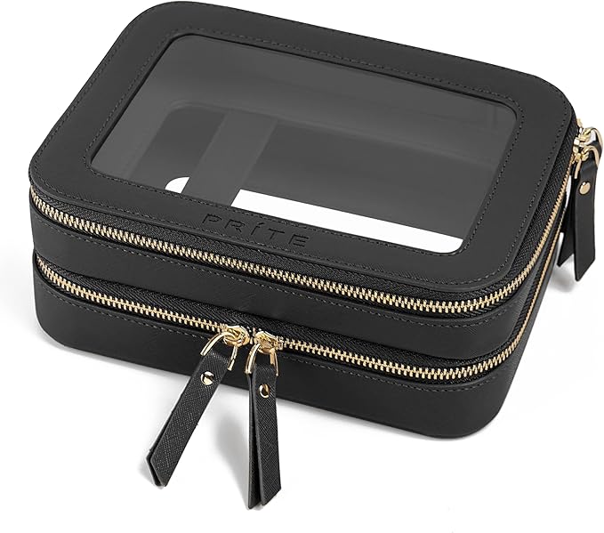 Prite Clear Makeup Bags Double Layer Cosmetic Bags