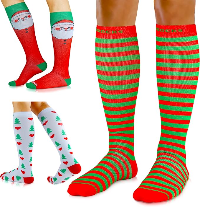 Medical Compression Socks for Women and Men 3 Pairs 20-30 mmHg Knee High