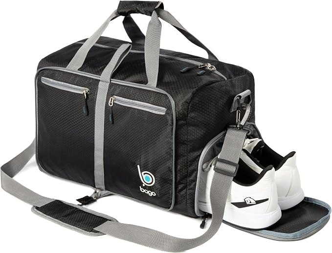 Bago Foldable Duffel Bags for Traveling Women & Men - 40L Sports Packable