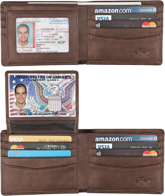 Wallet for Men-Genuine Leather RFID Blocking Bifold Stylish Wallet