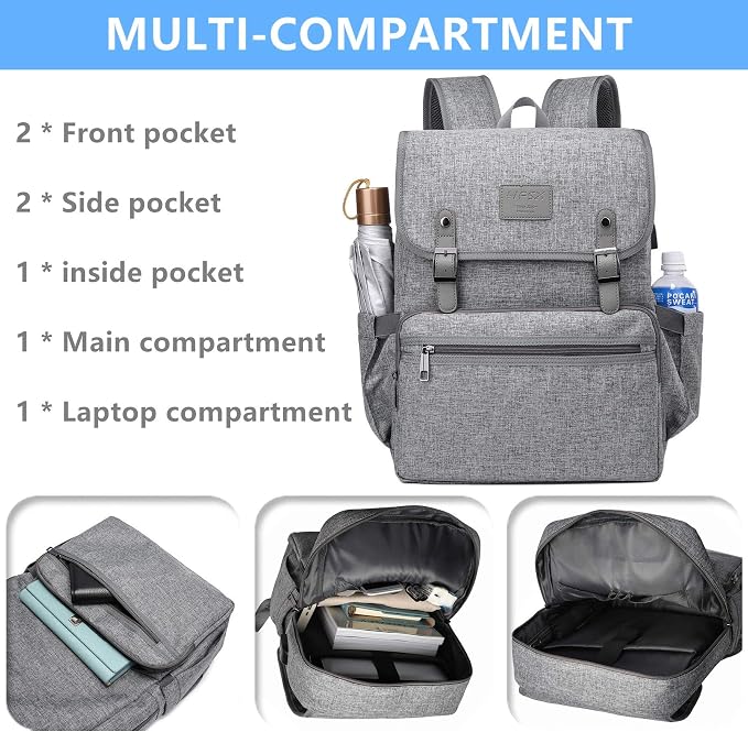 HFSX Laptop Backpack Men Women Vintage Backpack Bookbag College Backpacks
