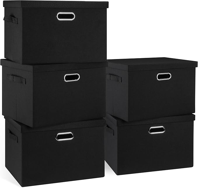 Large 17" 36 Quart Collapsible Stackable Storage Bins