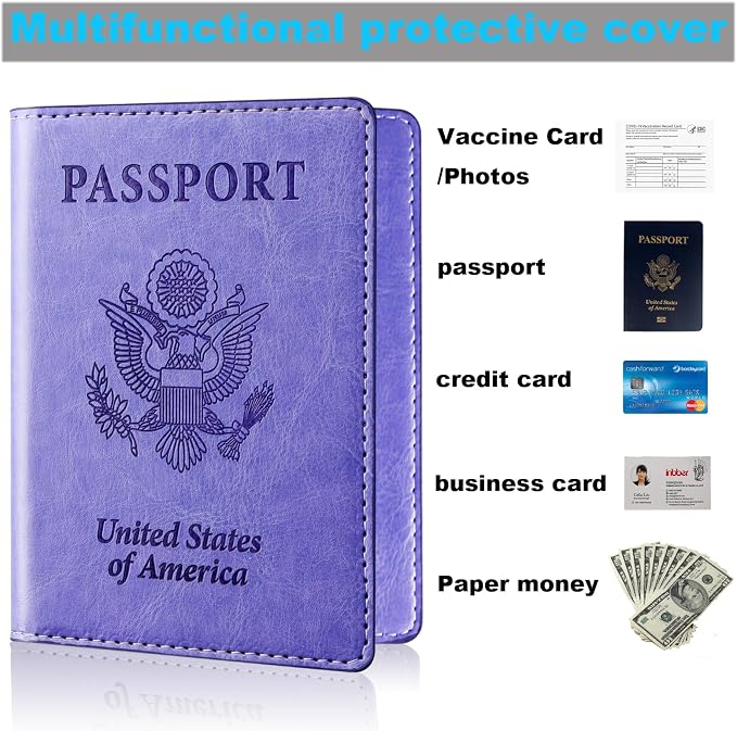 Herain Passport Holder for Travel Cruise Essentials 2 Pcs, Passport Cover