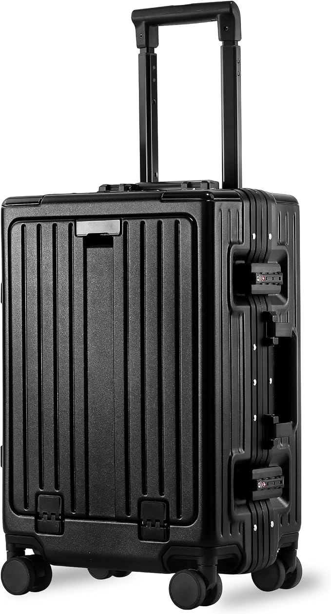 Carry On Luggage 20 Inch, Aluminum Frame Zipperless Luggage, ABS+PC Hard Shell