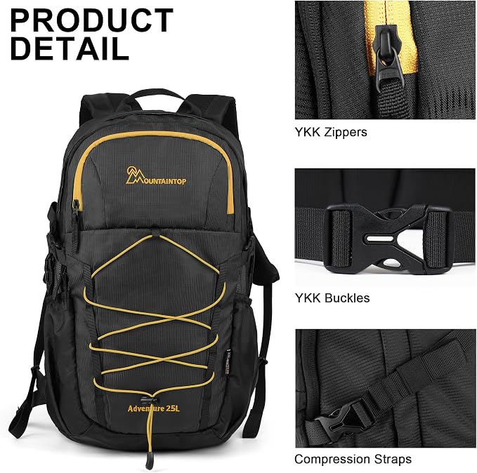 MOUNTAINTOP Hiking Backpack, 25L Camping Backpack, Men Women Hiking Daypack