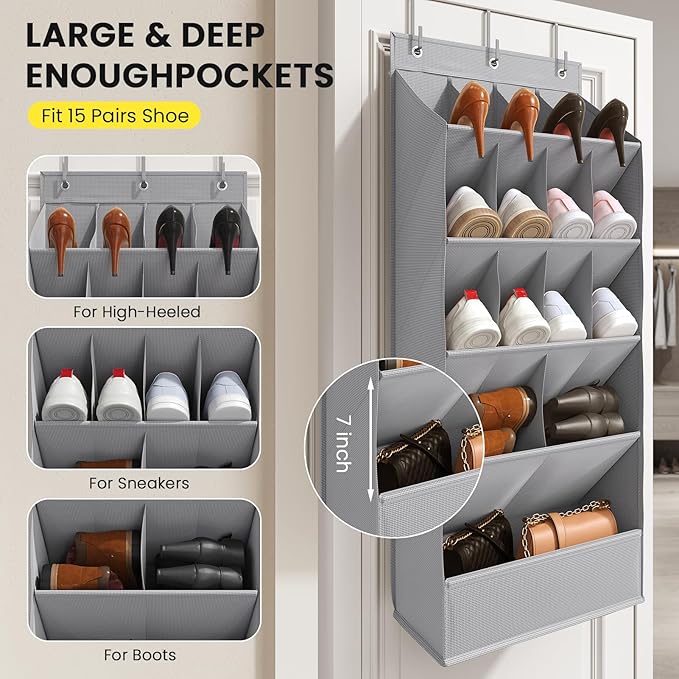 Over the Door Shoe Organizer for Closet, Shoes Rack for Closet