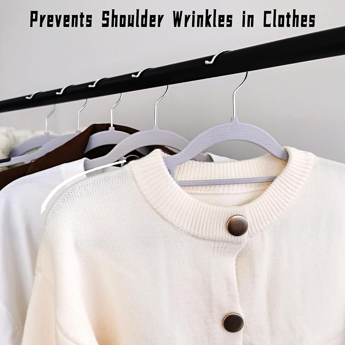50 Pack Plastic Clothes Hangers Non Slip