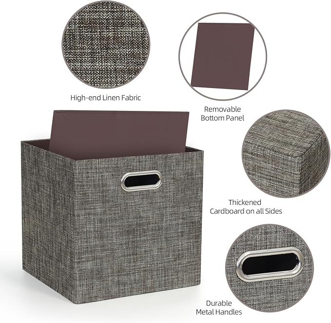 Posprica Storage Basket Bins, 13×13 Foldable Storage Boxes Containers