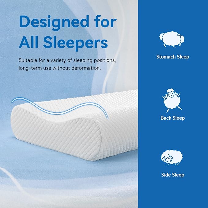 AM AEROMAX 26" Queen Size Contour Memory Foam Pillow, Cervical Pillow