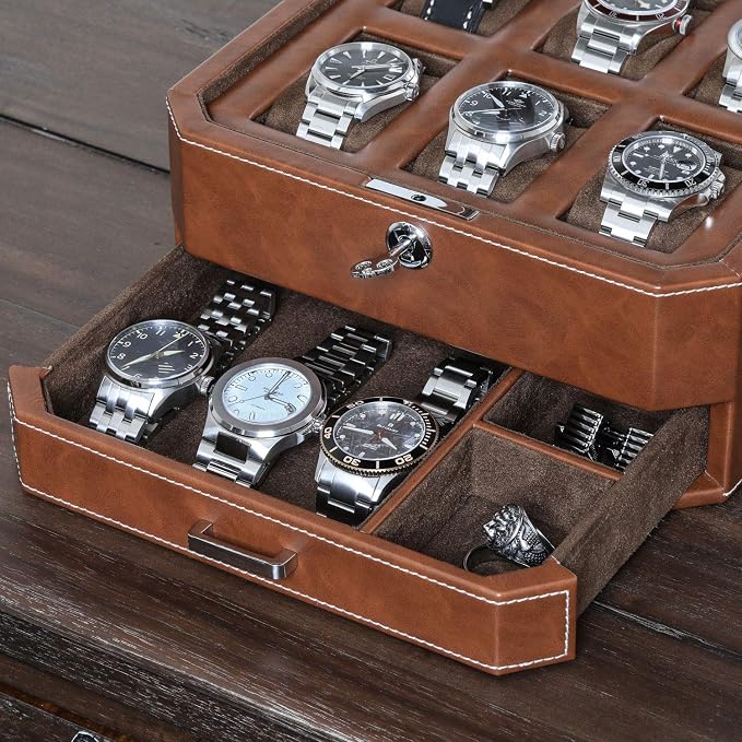 Gift Set 6 Slot Leather Watch Box