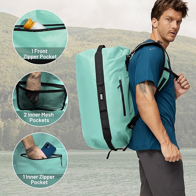 MIER Large Waterproof Duffel Bag Rolltop Dry Backpack Duffle Bags