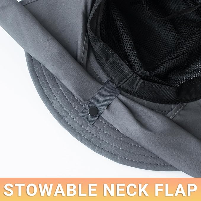 PFFY Sun Bucket Hats for Men Women 3” Wide Brim UPF 50+ Fishing & Beach Hat