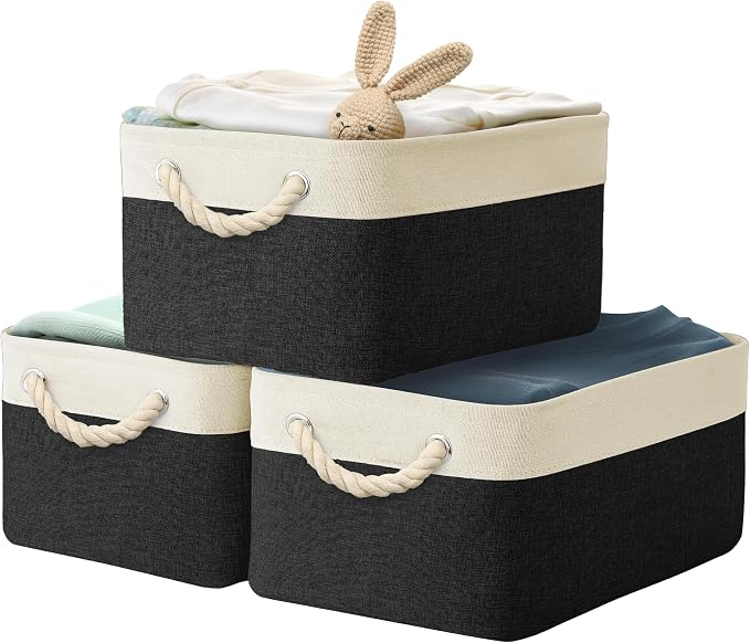 SIMPLE HOUSEWARE Large Fabric Storage Bin, 15.7" x 12"