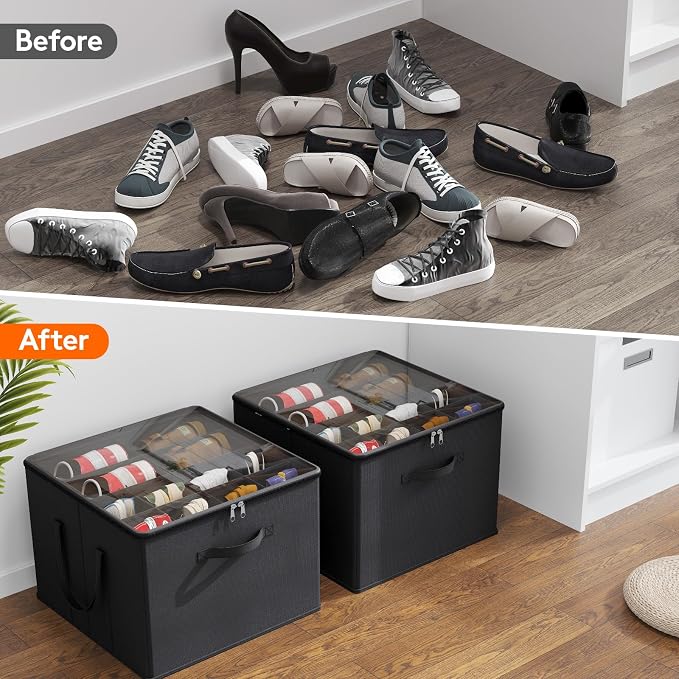 Lifewit Shoe Storage Organizer for Closet, Fits 12-16 Pairs, Large Shoe Box