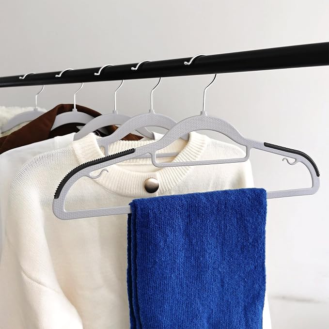 50 Pack Plastic Clothes Hangers Non Slip