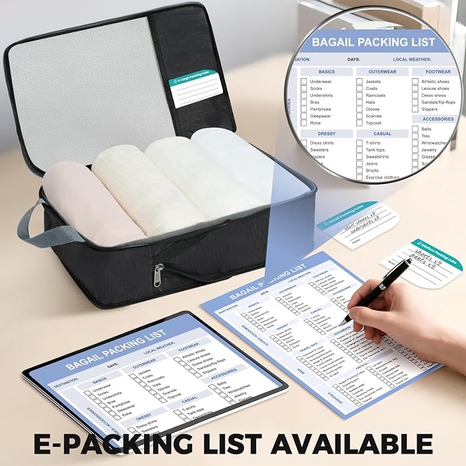 BAGAIL 6 Set/4 Set Lightweight Compression Packing Cubes