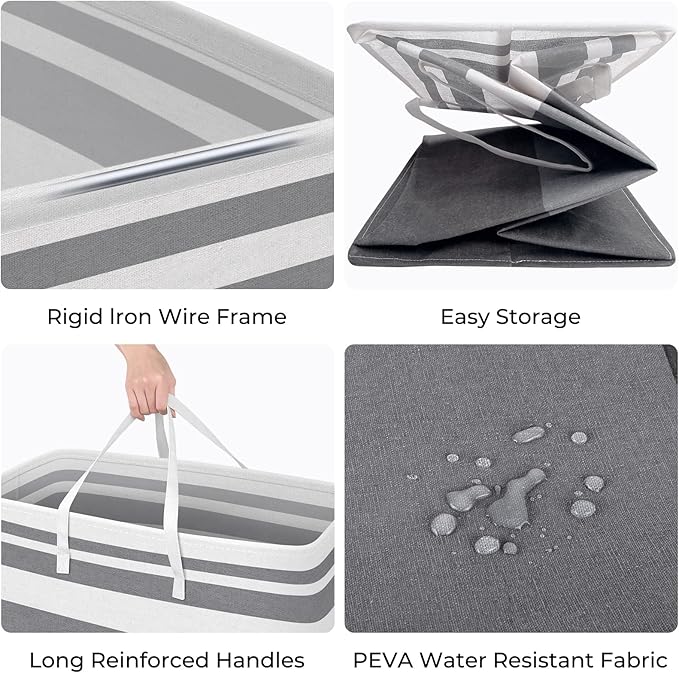 HomeHacks Laundry Basket, 100L Each Waterproof, Freestanding Laundry Hamper