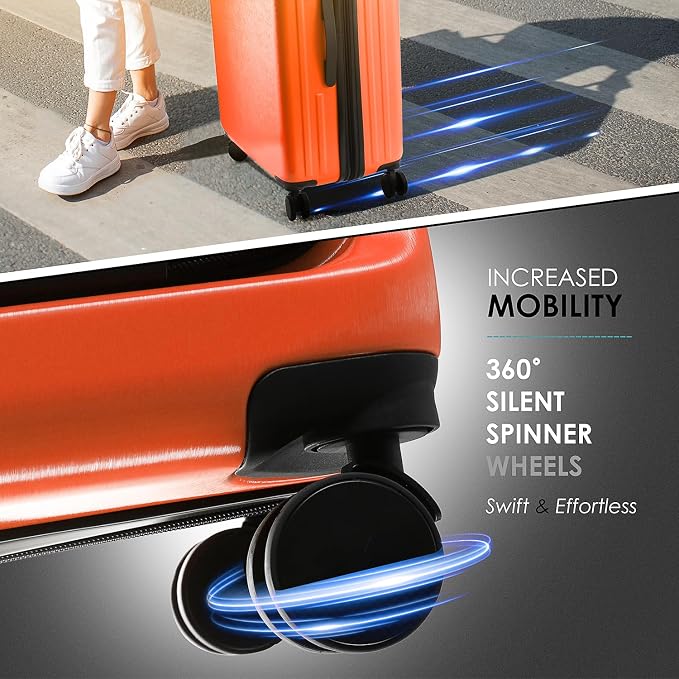 Hard Shell Luggage Sets with Spinner Wheels 4 Piece, Expandable Large Suitcases