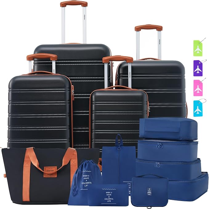 Merax Luggage sets of 13 Piece 16 20 24 28 IN Carry on Luggage sets 4 piece