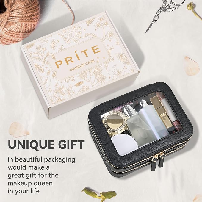 Prite Clear Makeup Bags Double Layer Cosmetic Bags