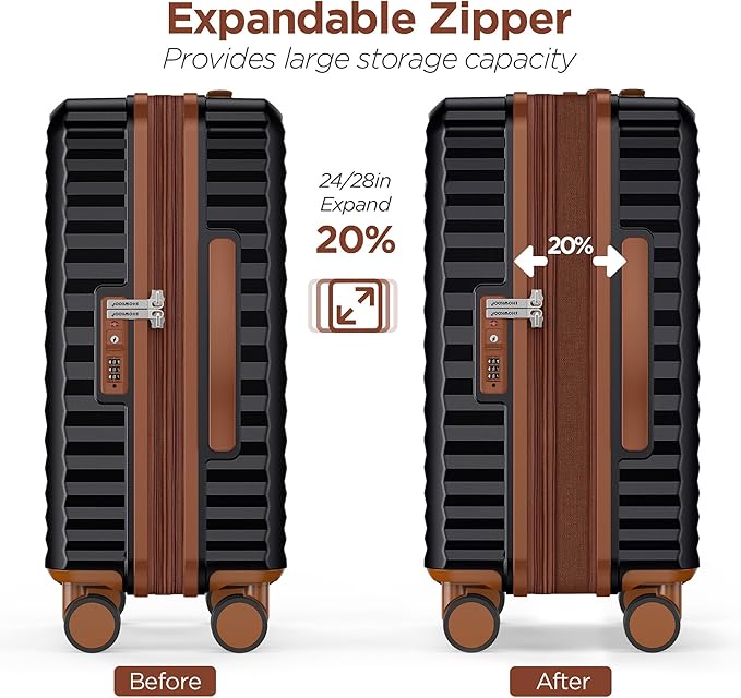 SHOWKOO Suitcase Hardside Expandable Luggage Set, Suitcase