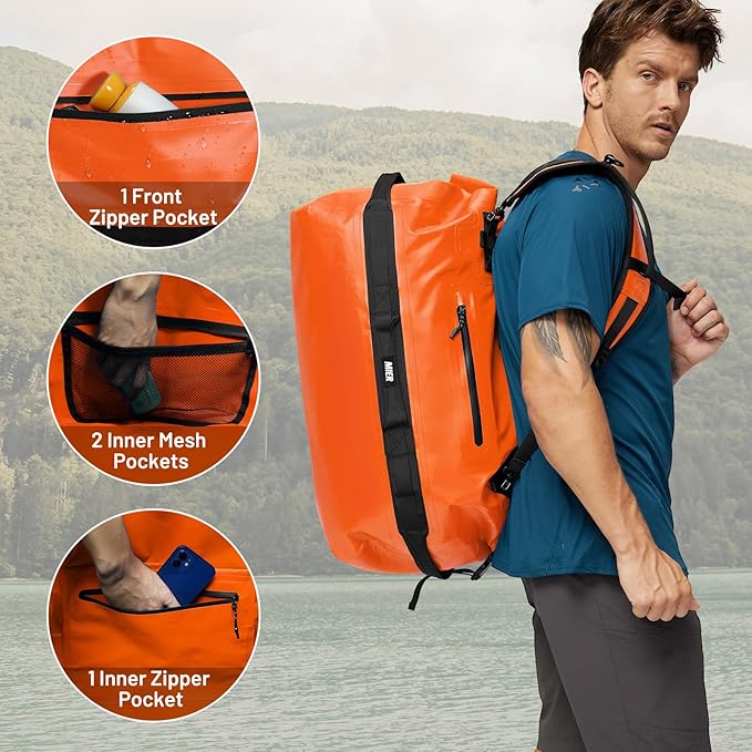 MIER Large Waterproof Duffel Bag Rolltop Dry Backpack Duffle Bags