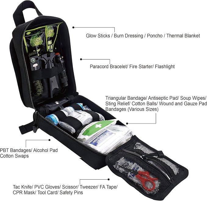 EVERLIT 250 Pieces Survival First Aid Kit IFAK EMT Molle Pouch Survival Kit