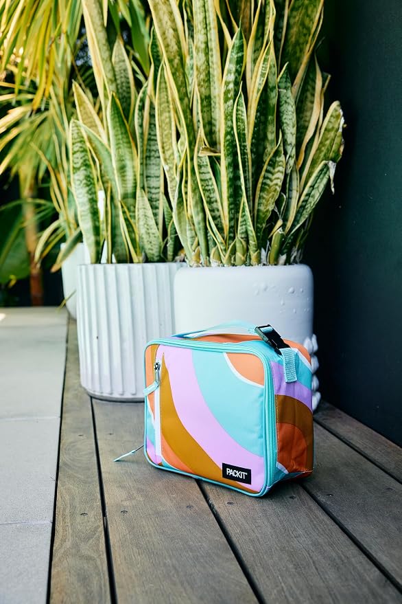 PackIt Freezable Classic Lunch Box, Retro Wave, Built