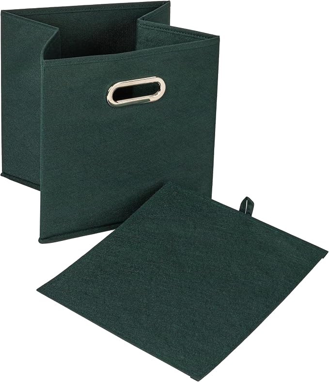 Household Essentials Fabric Storage Cube Bins, 6 Piece Set, Strong Poly-Woven