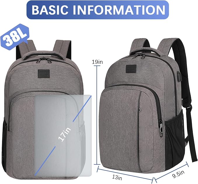 LARIPOP Extra Large Backpack, 17.3 Inch Business Laptop backpack