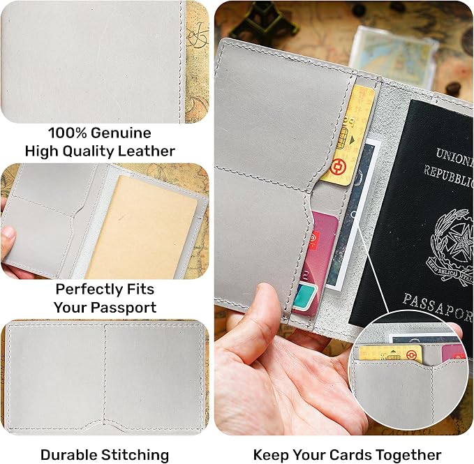 HIFA Leather Passport Holder, Handmade Passport Cover